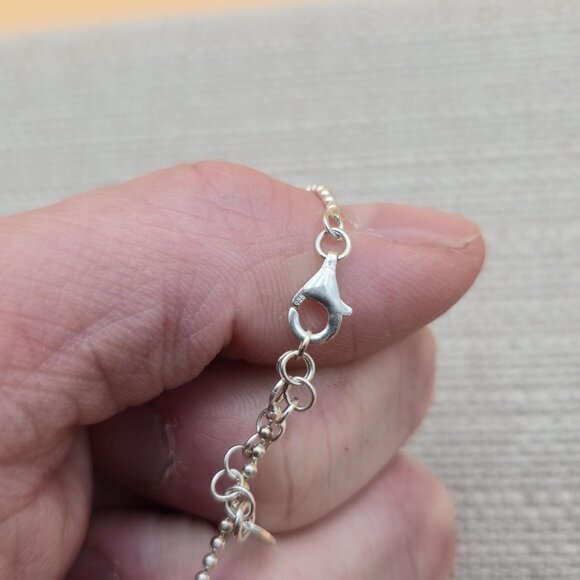 6.5+1 Inch Sterling Silver A Letter Name Chain Bracelet A5014 - Picture 4 of 6